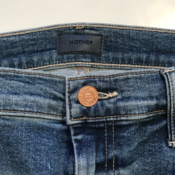 Mother the Super Cruiser Flare Jeans Womens 31 Blue Going Full Circle High Rise - Picture 6 of 15